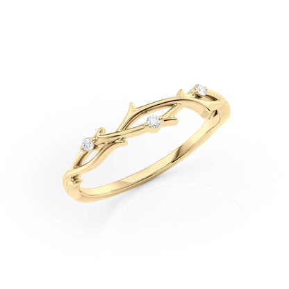 0.04 CT Round Shaped Twig Moissanite Wedding Band