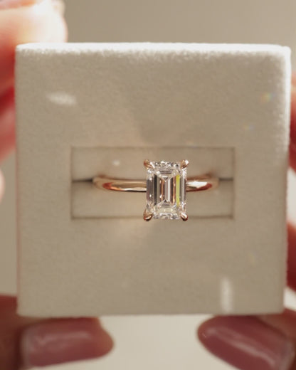 2 CT Asscher Lab Grown Diamond Solitaire Engagement Ring