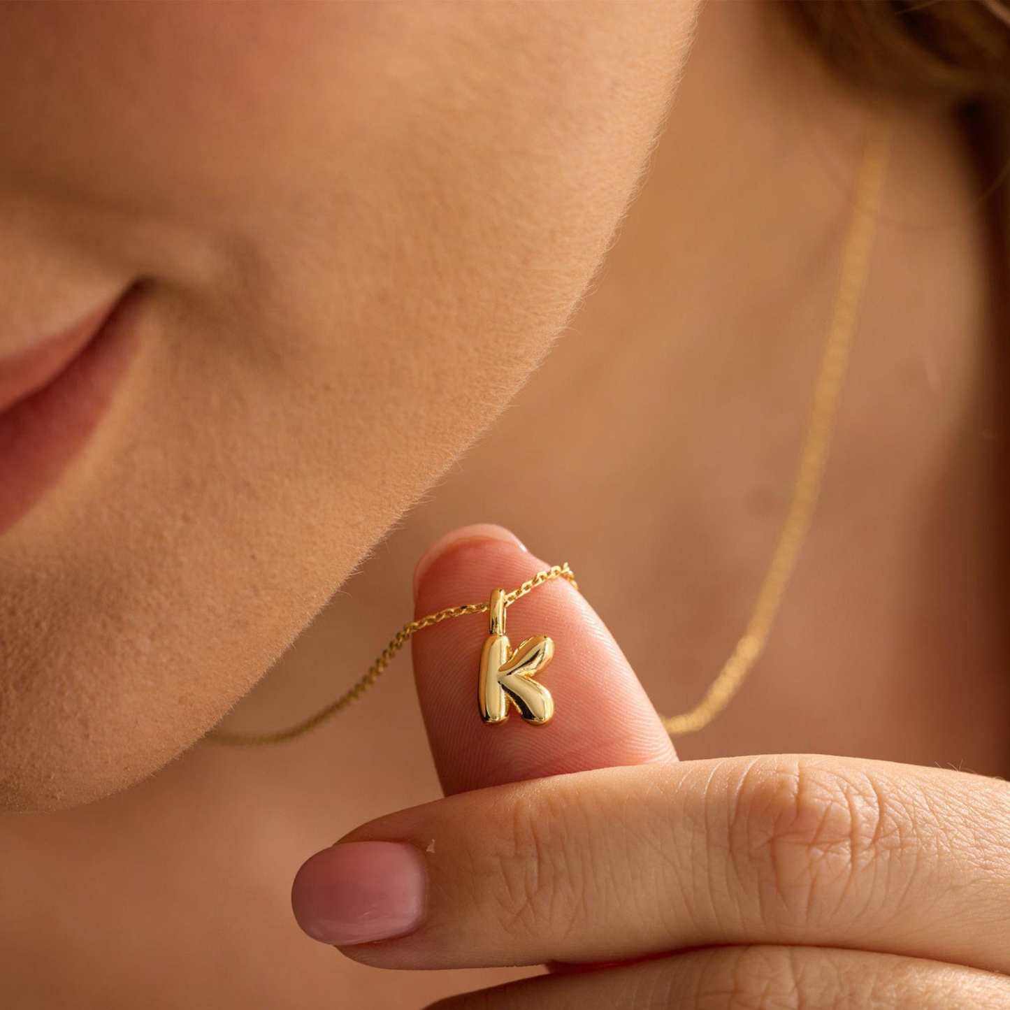 Custom Bubble Initial Necklace