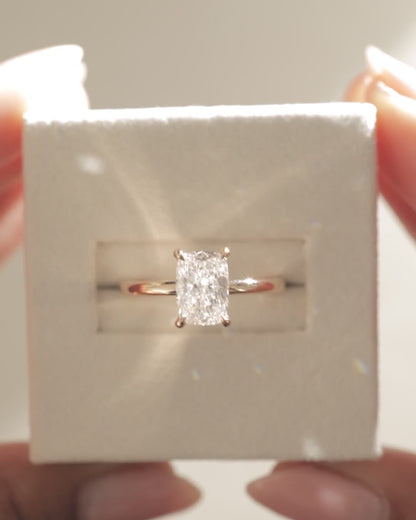 2 CT Asscher Lab Grown Diamond Solitaire Engagement Ring