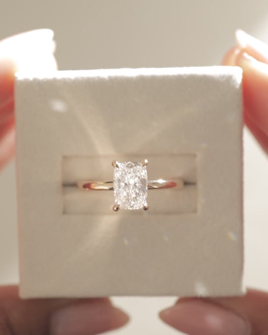 2 CT Asscher Lab Grown Diamond Solitaire Engagement Ring
