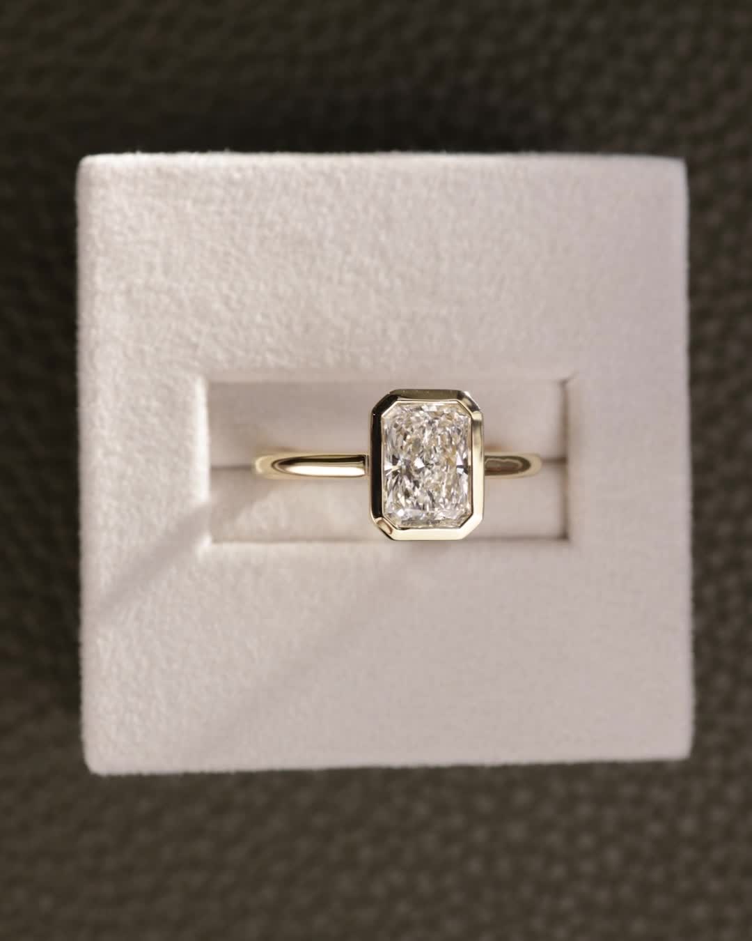 2 CT Asscher Lab Grown Diamond Solitaire Engagement Ring