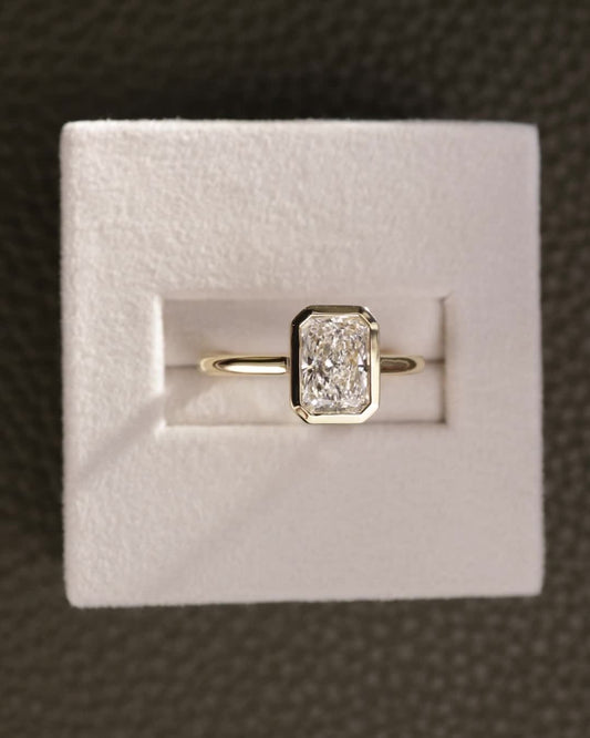 2 CT Asscher Lab Grown Diamond Solitaire Engagement Ring