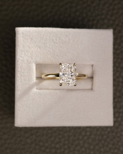 2 CT Asscher Lab Grown Diamond Solitaire Engagement Ring