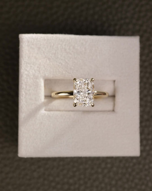 2 CT Asscher Lab Grown Diamond Solitaire Engagement Ring