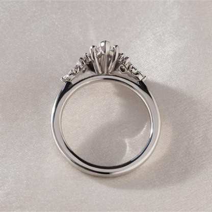 Marquise Shaped Three Stone Lab Grown Diamond Engagement Ring