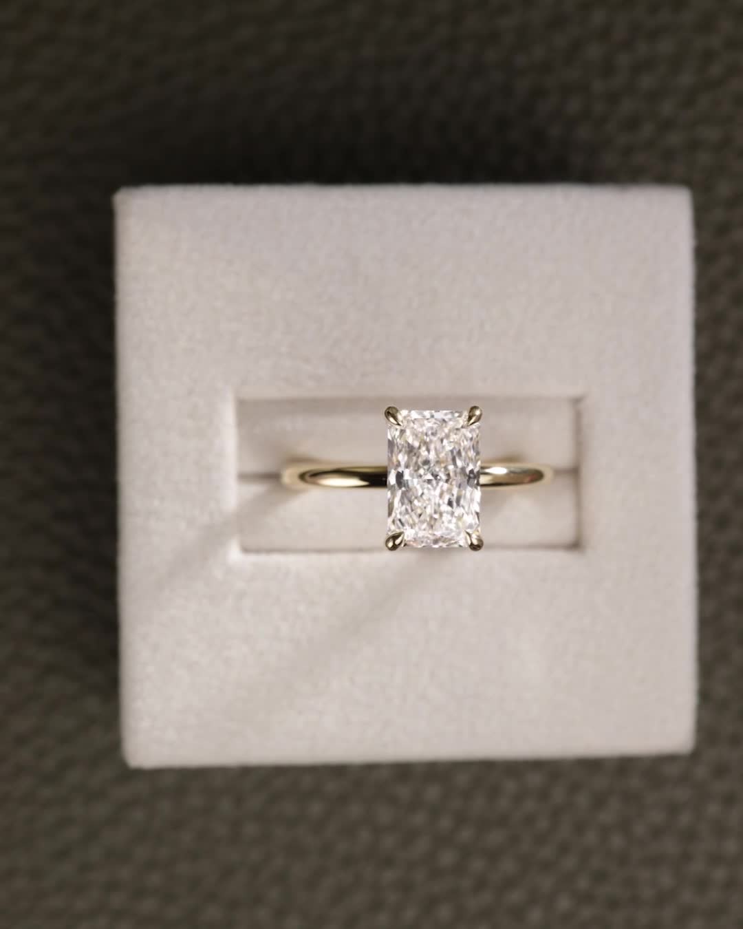 2 CT Asscher Lab Grown Diamond Solitaire Engagement Ring