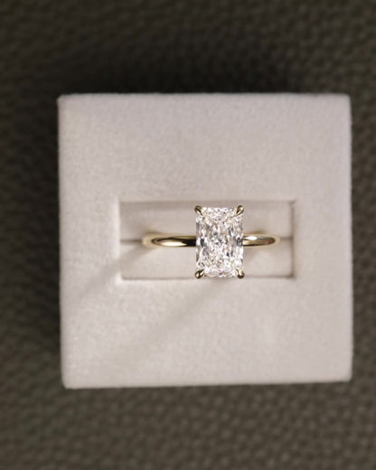2 CT Asscher Lab Grown Diamond Solitaire Engagement Ring