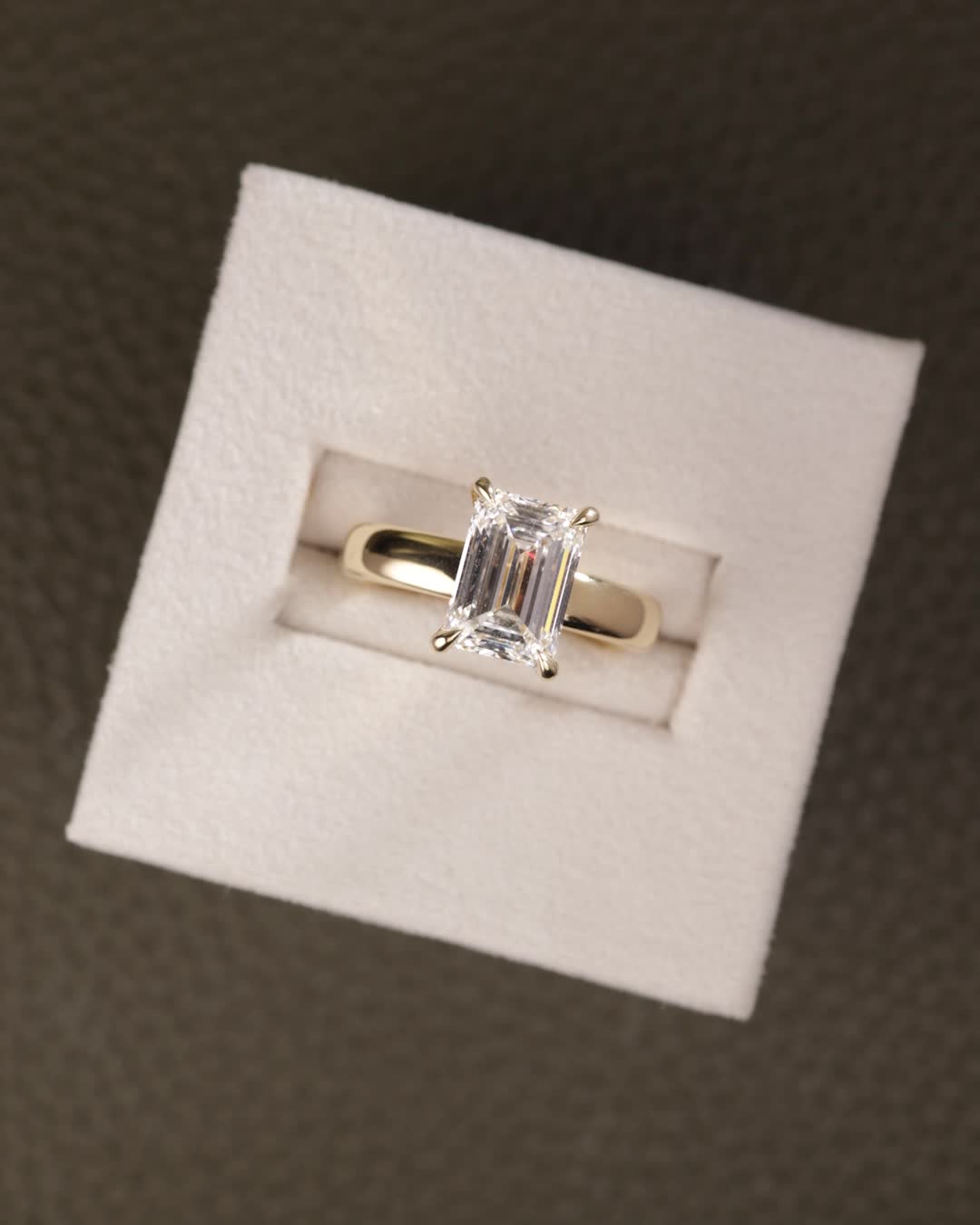 2 CT Asscher Lab Grown Diamond Solitaire Engagement Ring