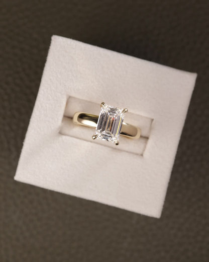 2 CT Asscher Lab Grown Diamond Solitaire Engagement Ring