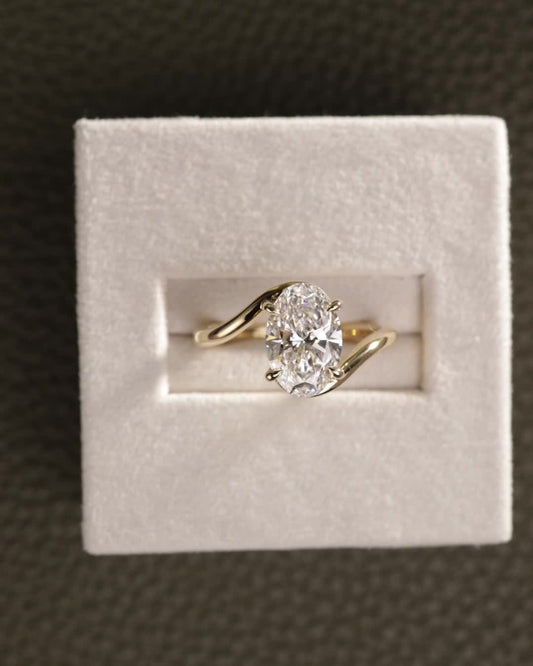 2 CT Asscher Lab Grown Diamond Solitaire Engagement Ring