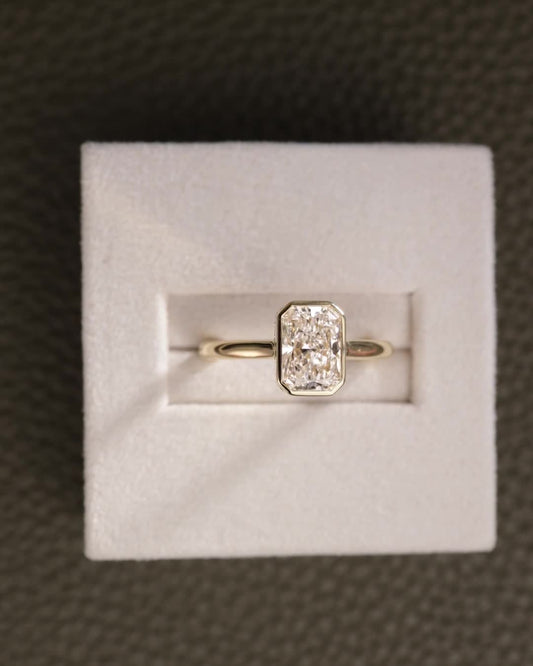 2 CT Asscher Lab Grown Diamond Solitaire Engagement Ring