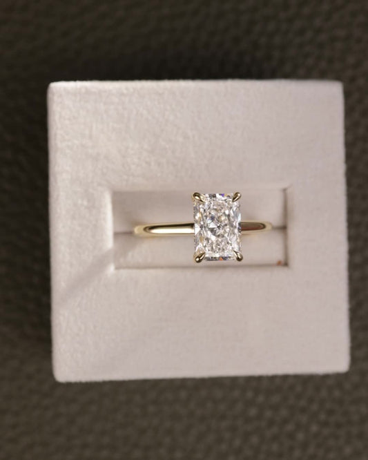 2 CT Asscher Lab Grown Diamond Solitaire Engagement Ring