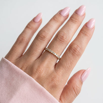 0.13 TCW Round Twisted Moissanite Wedding Band