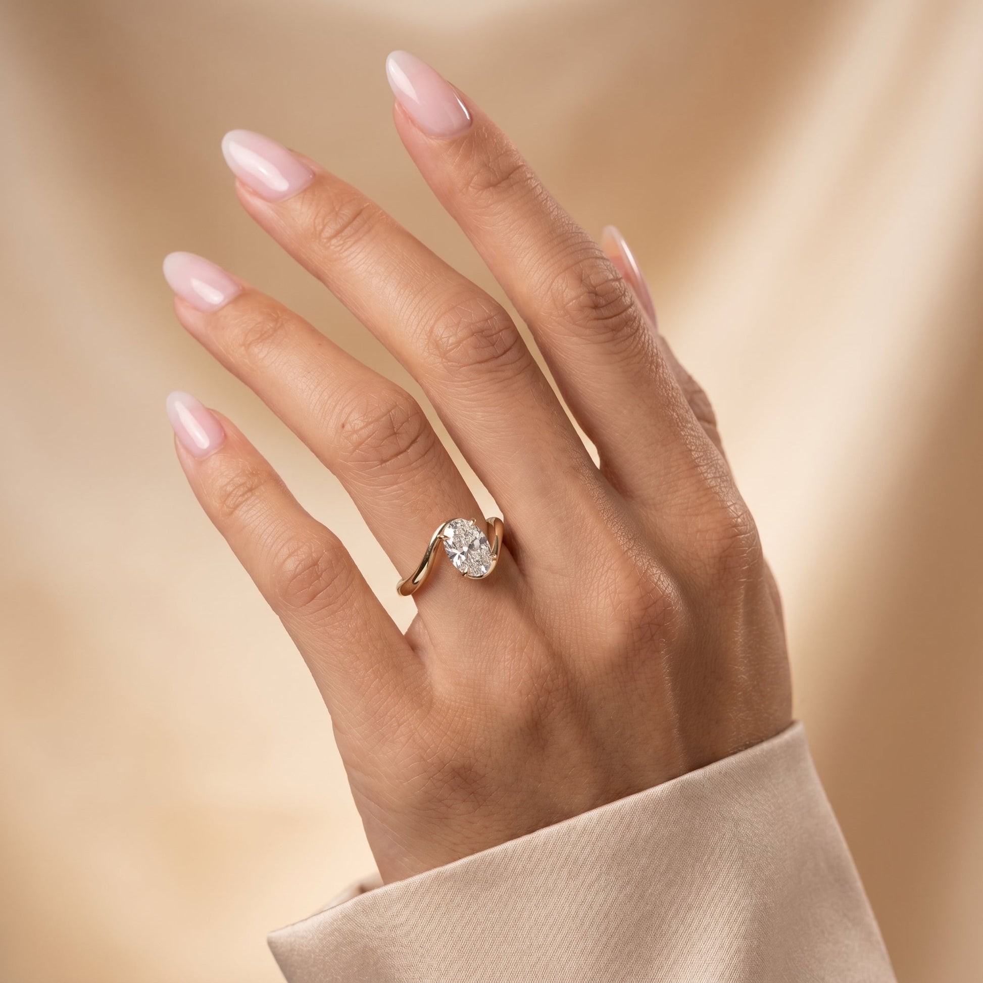 Oval Solitaire Engagement Ring – 2 CT Moissanite Diamond