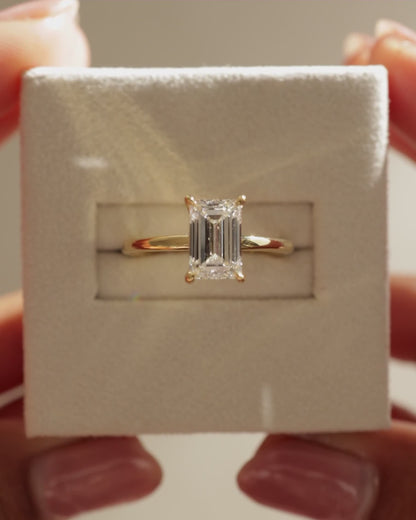2 CT Asscher Lab Grown Diamond Solitaire Engagement Ring