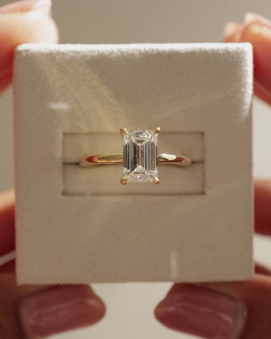 2 CT Asscher Lab Grown Diamond Solitaire Engagement Ring
