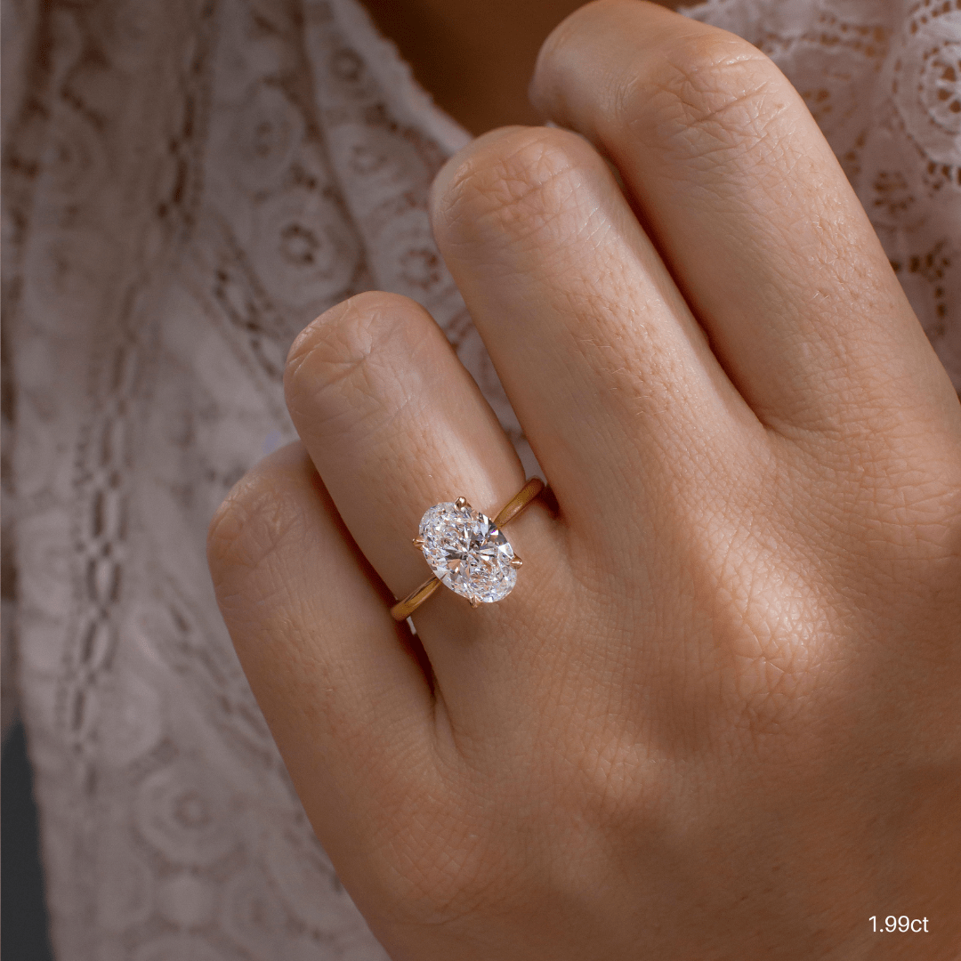 Marquise Shaped Three Stone Lab Grown Diamond Engagement Ring