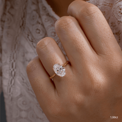 Marquise Shaped Three Stone Lab Grown Diamond Engagement Ring