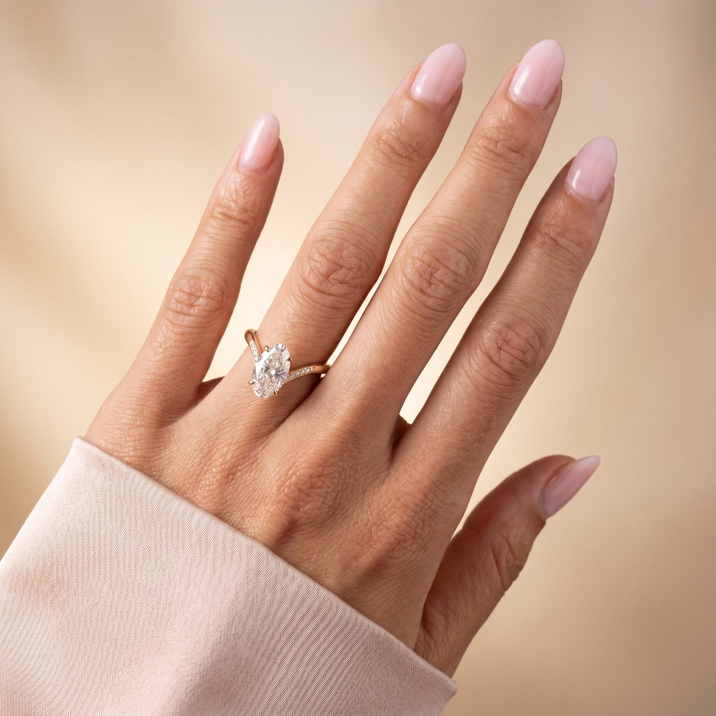 Oval Solitaire Engagement Ring – 2 CT Moissanite Diamond