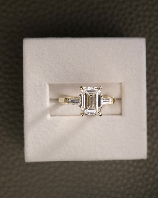 2 CT Asscher Lab Grown Diamond Solitaire Engagement Ring