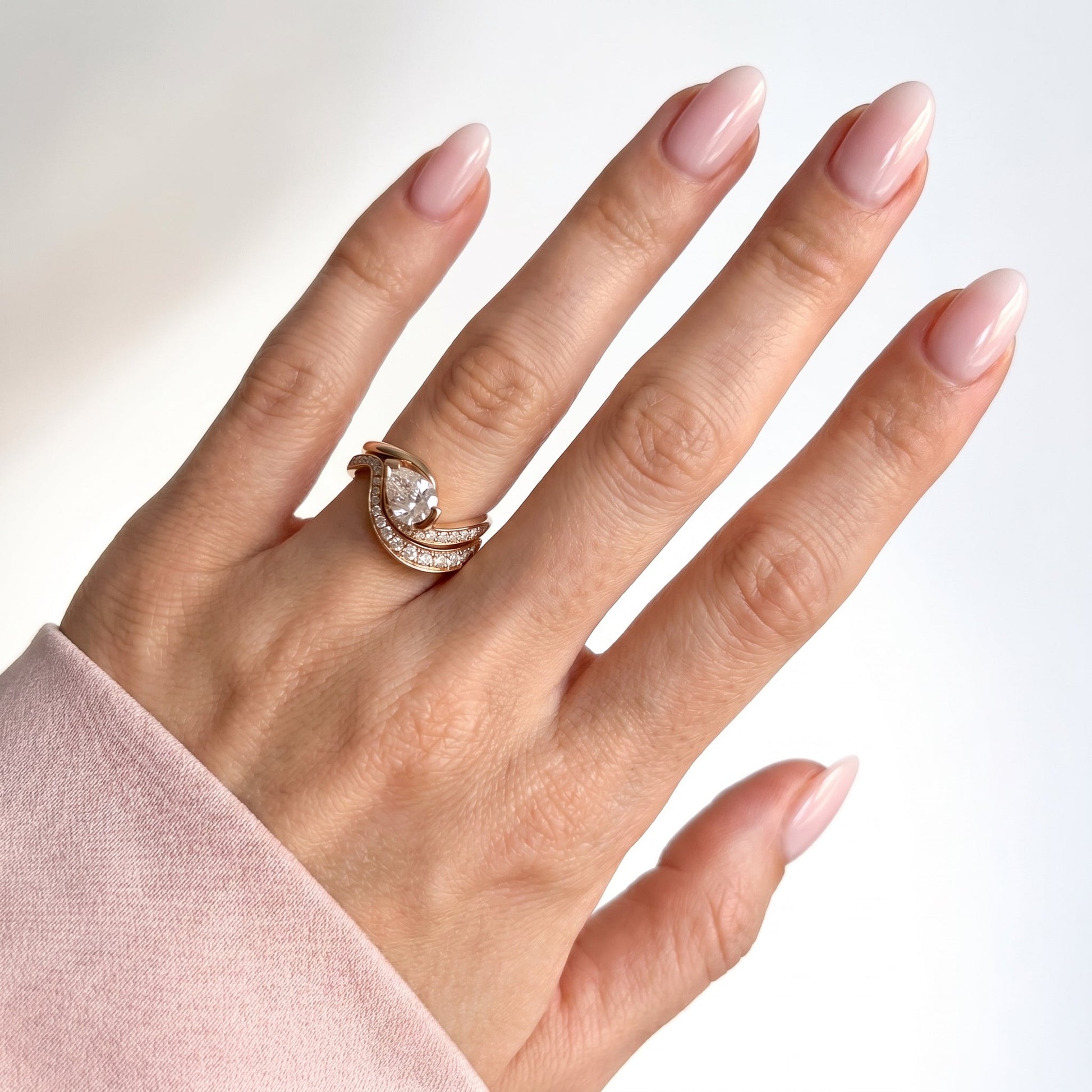 1.0 CT Round Solitaire Moissanite Diamond Bridal Ring Set