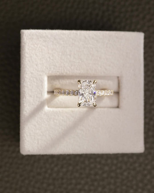 2 CT Asscher Lab Grown Diamond Solitaire Engagement Ring