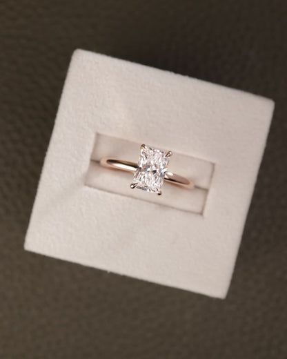 2 CT Asscher Lab Grown Diamond Solitaire Engagement Ring