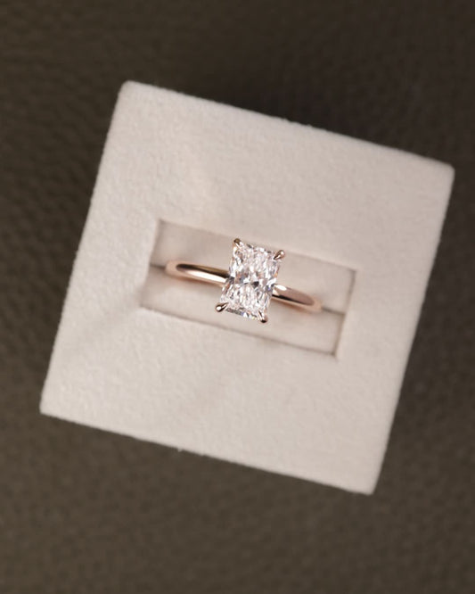 2 CT Asscher Lab Grown Diamond Solitaire Engagement Ring