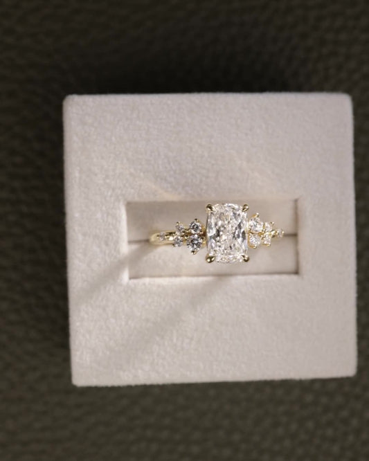2 CT Asscher Lab Grown Diamond Solitaire Engagement Ring