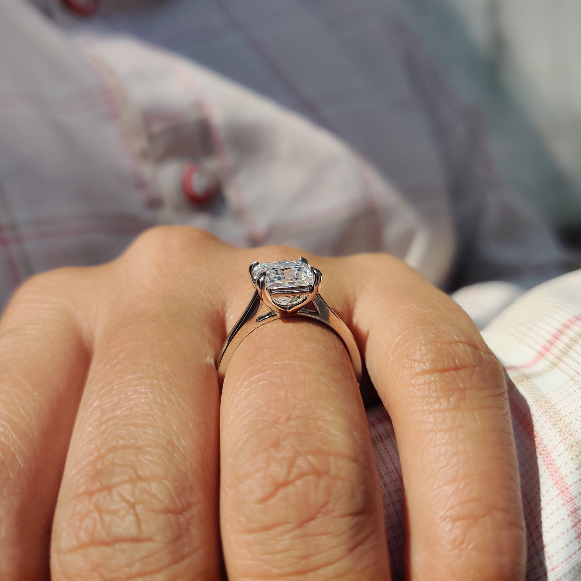 Princess Cut Moissanite Solitaire Ring