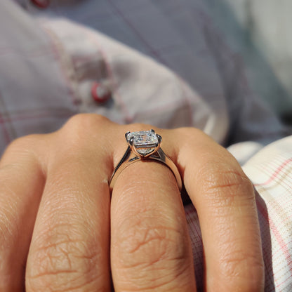 Princess Cut Moissanite Solitaire Ring