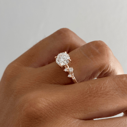 Marquise Shaped Three Stone Lab Grown Diamond Engagement Ring