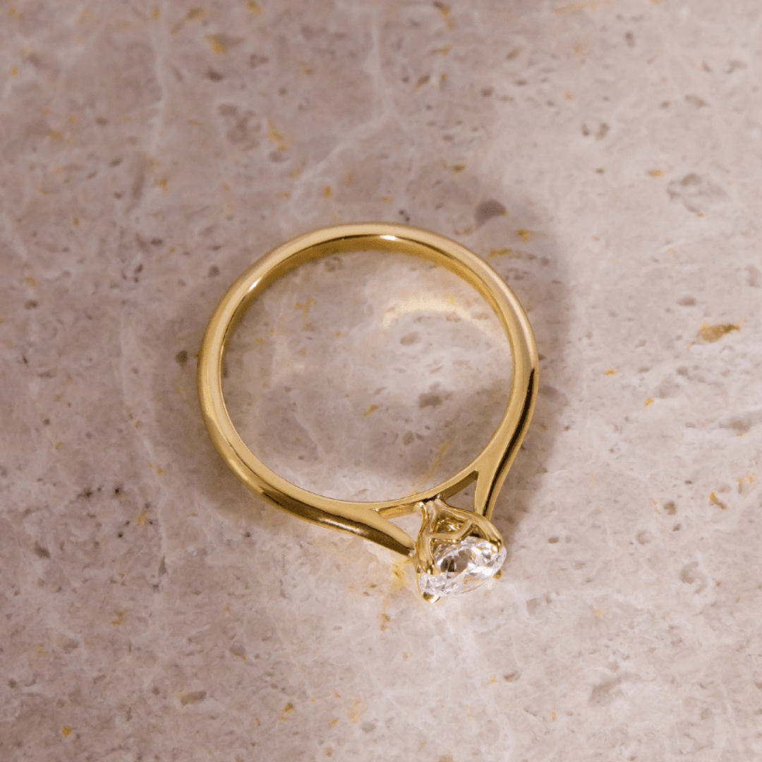 Marquise Shaped Three Stone Lab Grown Diamond Engagement Ring