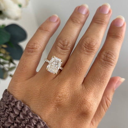 Marquise Shaped Three Stone Lab Grown Diamond Engagement Ring