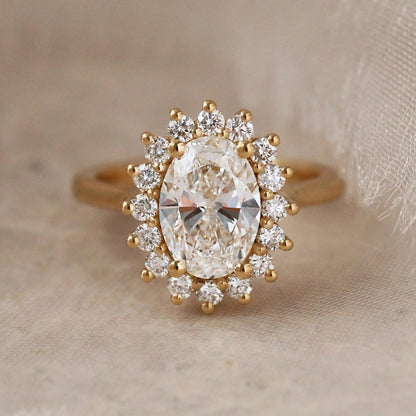 Marquise Shaped Three Stone Lab Grown Diamond Engagement Ring