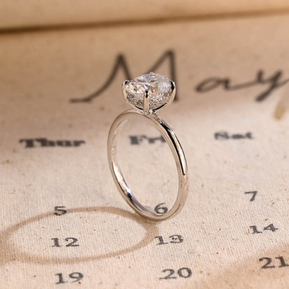 Stunning 3.0 CT Oval Moissanite Engagement Ring with Hidden Halo Design 7