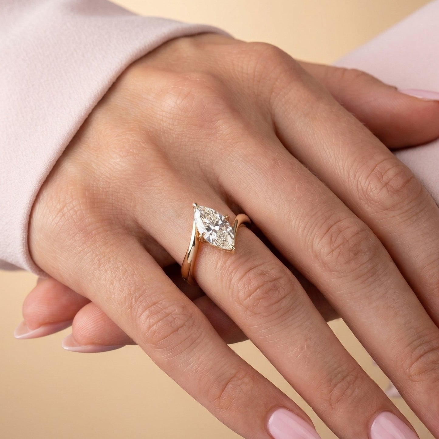 Oval Solitaire Engagement Ring – 2 CT Moissanite Diamond