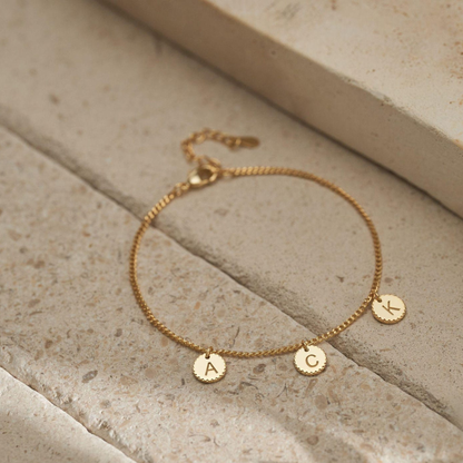 Minimalist Disc Initial Bracelet