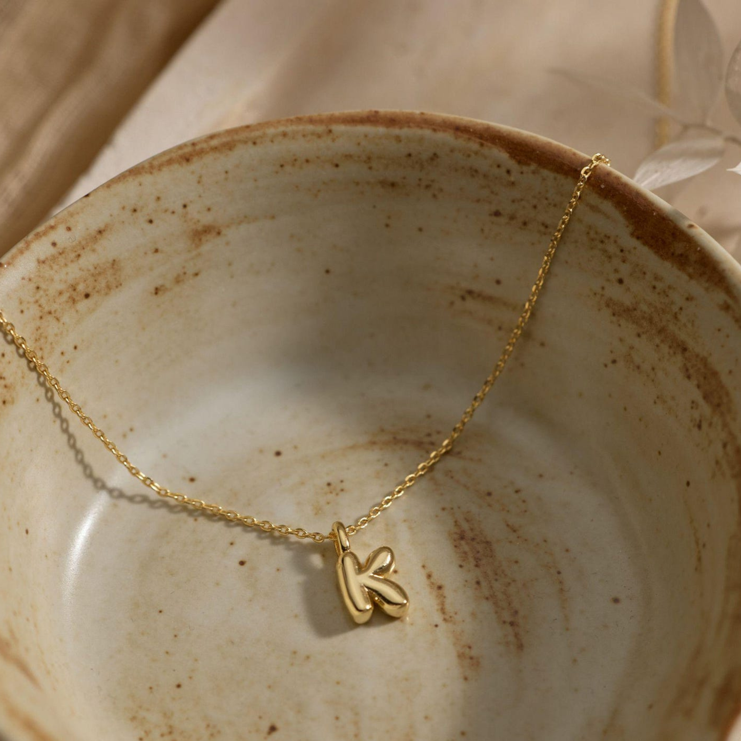 Custom Bubble Initial Necklace