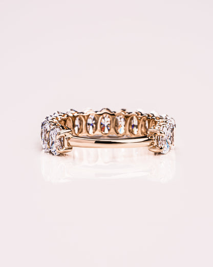 3.45 TCW Oval Moissanite Half Eternity Wedding Band