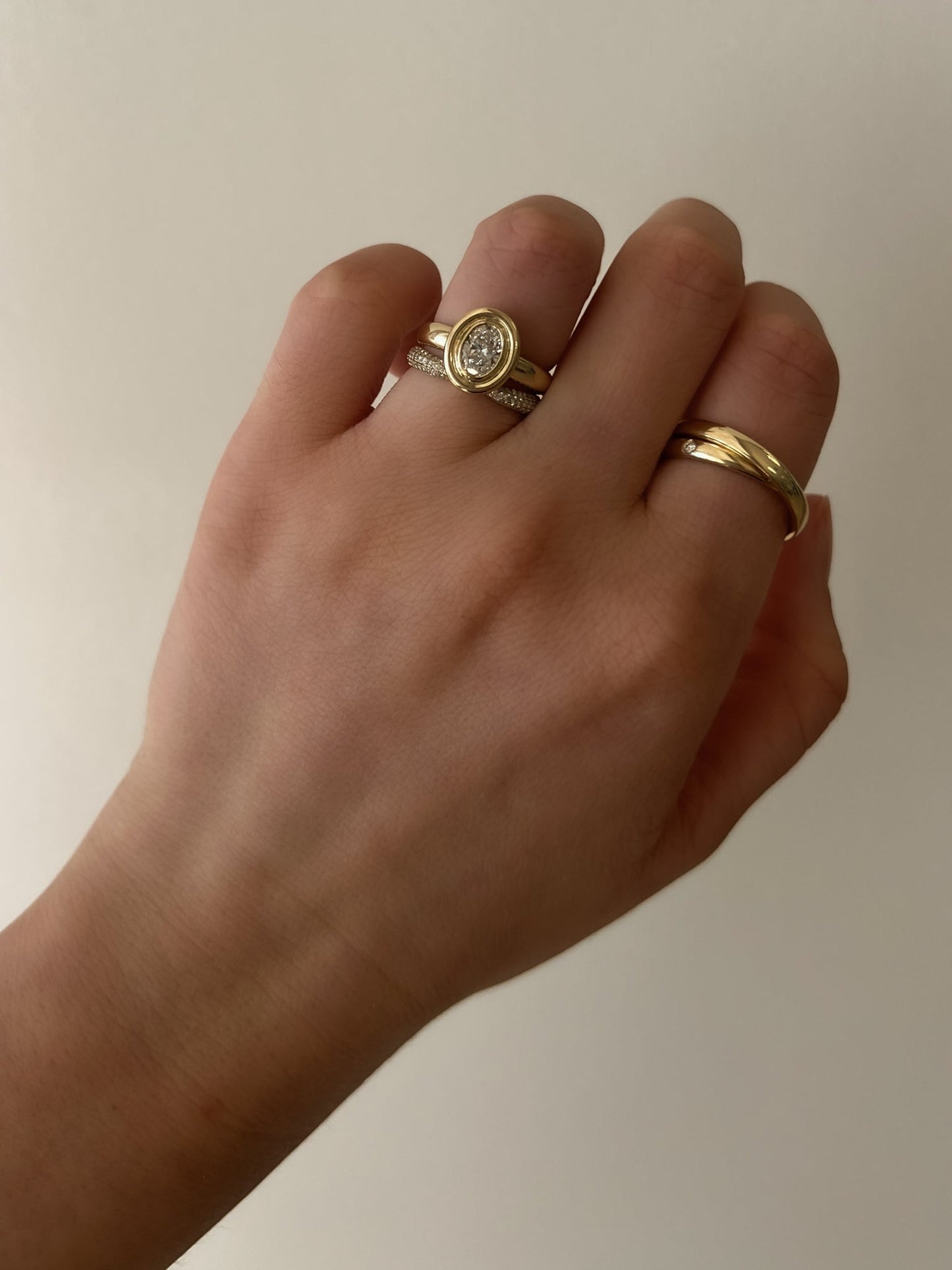 Marquise Shaped Three Stone Lab Grown Diamond Engagement Ring