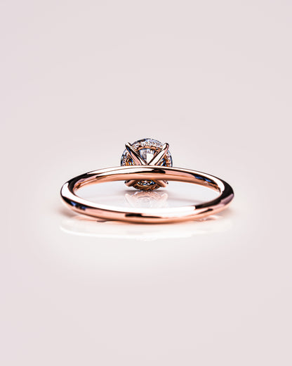 1.60 CT Round Cut Moissanite Engagement Ring With Hidden Halo Setting
