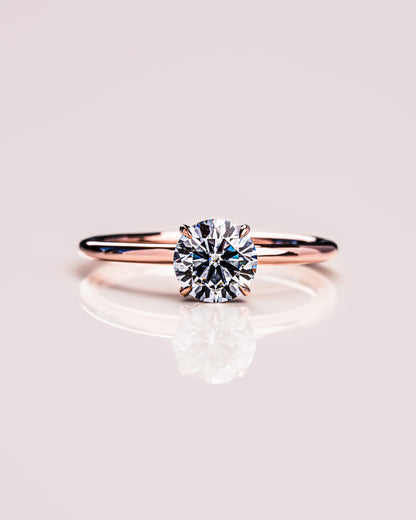 1.60 CT Round Cut Moissanite Engagement Ring With Hidden Halo Setting