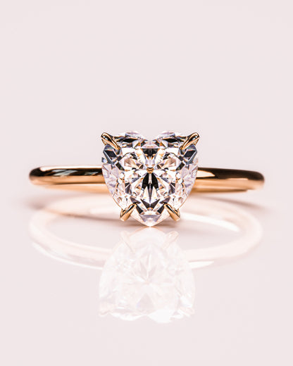2.0 CT Heart Cut Solitaire Moissanite Engagement Ring