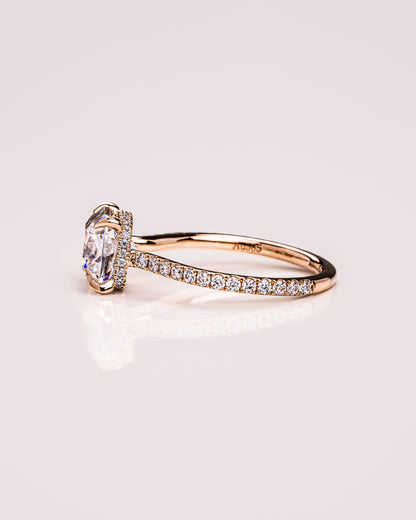 1.74 CT Cushion Pave Moissanite Engagement Ring