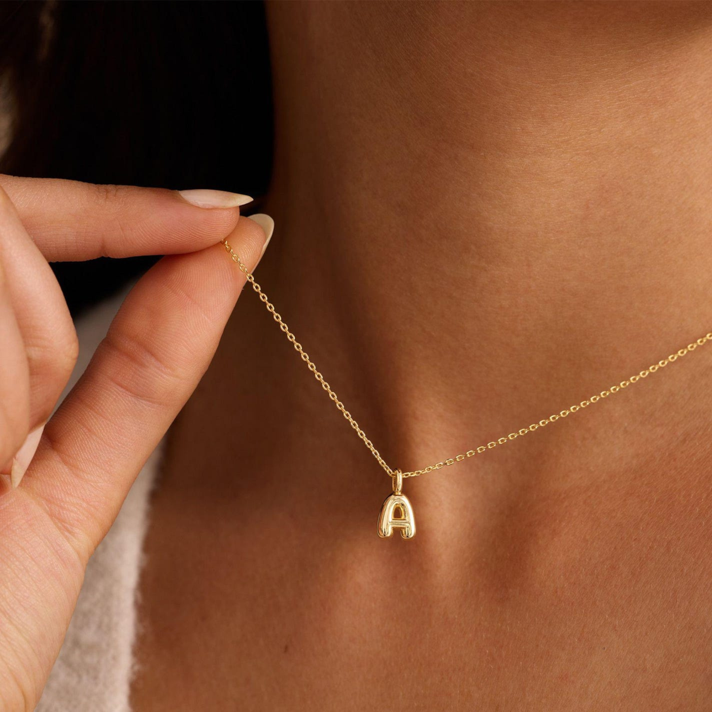 Custom Bubble Initial Necklace