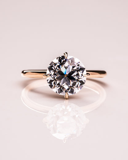 1.90 CT Round Cut Solitaire Hidden Halo Setting Moissanite Engagement Ring