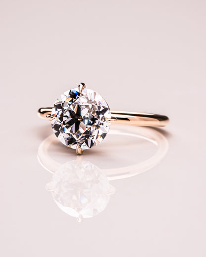 1.90 CT Round Cut Solitaire Hidden Halo Setting Moissanite Engagement Ring