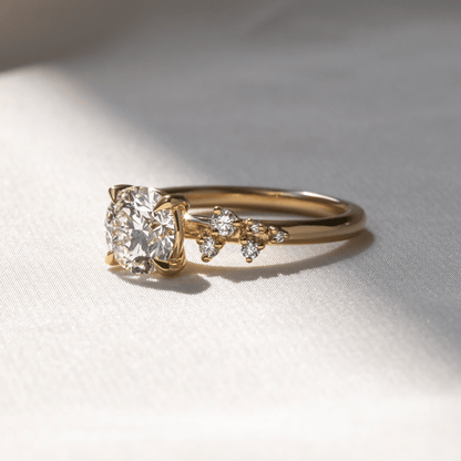 Marquise Shaped Three Stone Lab Grown Diamond Engagement Ring